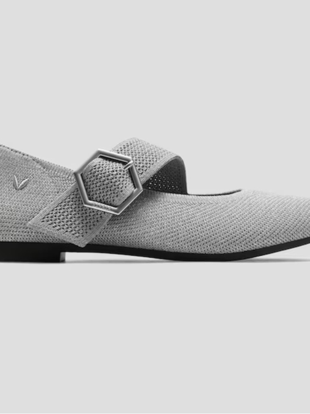 NWOT Grey Knit Mary Jane Flat with Buckle - Picture 3 of 15